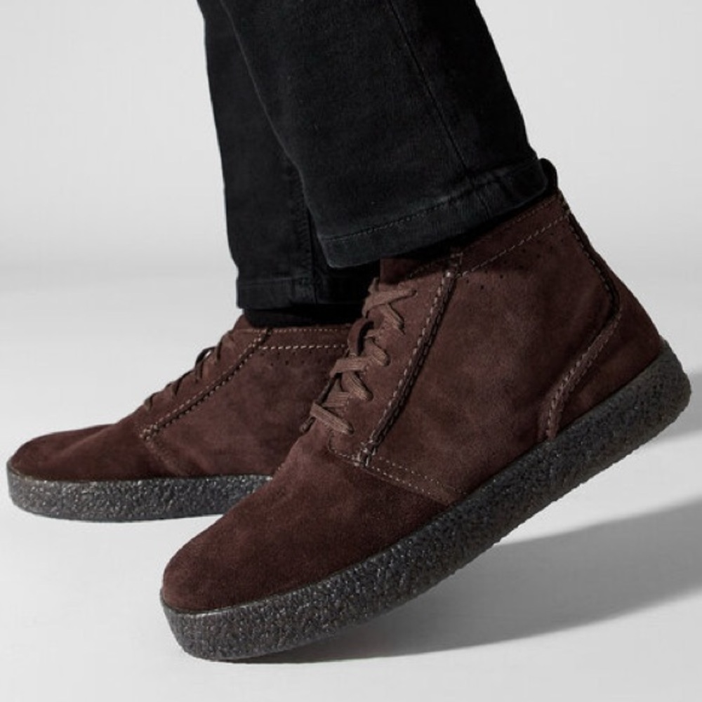 Clarks Streethill Mid Ankle Boot Chukka Shoes Dark Brown Suede Leather 7.5 M